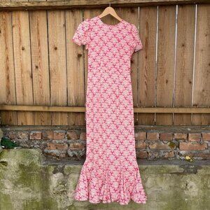 Rhode Women's Lulani Dress, Lotus Block Hot Pink